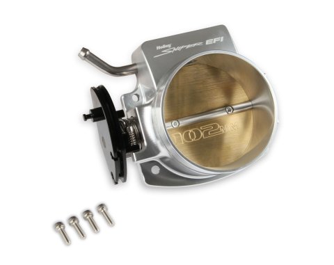 Throttle Body - Sniper EFI - 102 mm Single Blade - Sniper EFI Logo - Aluminum - Silver Anodized - Small Block Chevy - Each
