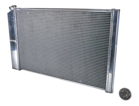 Radiator - Frostbite - 33 in W x 20.25 in H x 2.2 in D - Passenger Side Inlet - Passenger Side Outlet - Aluminum - Natural - GM LS-Series - GM Fullsize Truck 1973-87 - Each