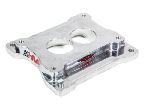 Carburetor Adapter - Super Sucker - 1 in Thick - 2 Hole - Holley 2-Barrel - Sideways Mount - Aluminum - Polished - Each