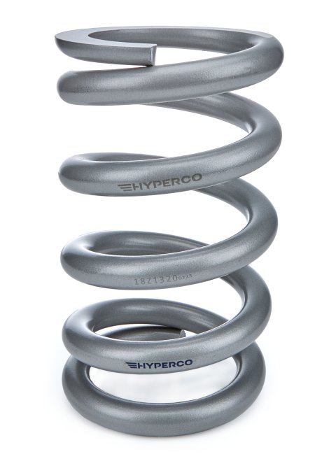 Coil Spring - Conventional - 5.5 in OD - 9.5 in Length - 1100 lb/in Spring Rate - Front - Steel - Silver Powder Coat - Each