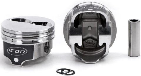 Piston - Premium Forged - Forged - 4.060 in Bore - 1/16 x 1/16 x 3/16 in Ring Grooves - Minus 4.90 cc - Small Block Chevy - Set of 8