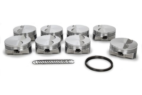 Piston - FHR - Forged - 4.000 in Bore - 1.5 x 1.5 x 3.0 mm Ring Groove - Minus 3.30 cc - GM LS-Series - Set of 8