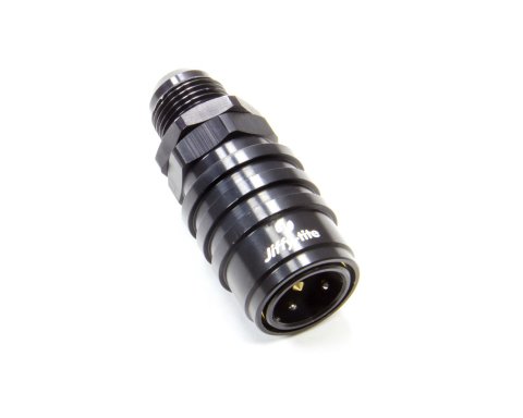 Quick Release Adapter - 5000 Series - Straight - 10 AN Male to Quick Release Socket - Valved - FKM Seal - Aluminum - Black Anodized - Each