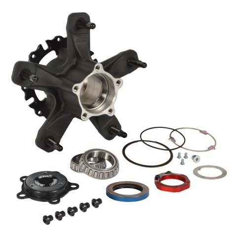 Wheel Hub - Accelerator - Rear - Wide 5 - Bearings / Hardware Included - Wheel Studs - Aluminum - Black Anodized - Each