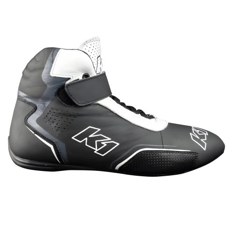 Driving Shoe - Pilot 2 - Mid-Top - Leather / Suede Outer - Microfiber Inner - Black / White - Size 8 - Pair