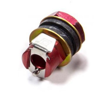 Tire Pressure Relief Valve - 5/8 in Wheel Hole - Aluminum - Red Anodized - Schrader / Tire Pressure Relief Valves - Each