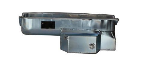 Engine Oil Pan - Sportsman - Rear Sump - 7 qt - 7 in Deep - Full Louvered Aluminum Windage Tray - Passenger Side Dipstick - Steel - Zinc Plated - 1-Piece Seal - Small Block Chevy - Kit