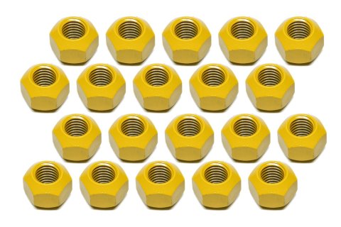 Lug Nut - 5/8-11 in Right Hand Thread - 1 in Hex Head - 45 Degree - Open End - Steel - PTFE Coated - Reflective Yellow - Set of 20