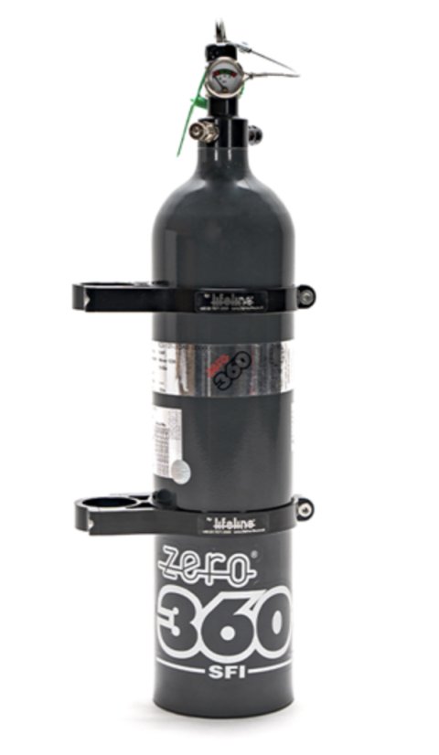 Fire Suppression System - Zero 360 - Low Profile - Novec 1230 - SFI 17.3 - 5.0 lb Bottle - Clamps / Pull Cable - Kit