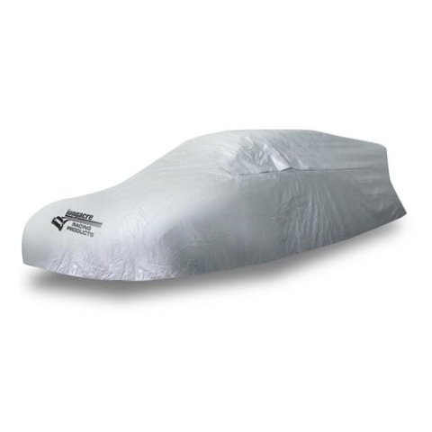 Car Cover - Outdoor - Moisture Resistant - Soft Liner - Zippered Window - Heat Reflective - Cloth - Silver - Open Wheel Modified - Each
