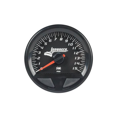 Fuel Pressure Gauge - SMI Elite Waterproof - Stepper Motor - 0-15 psi - Electric - Analog - Full Sweep - 2-5/8 in Diameter - Black Face - Each