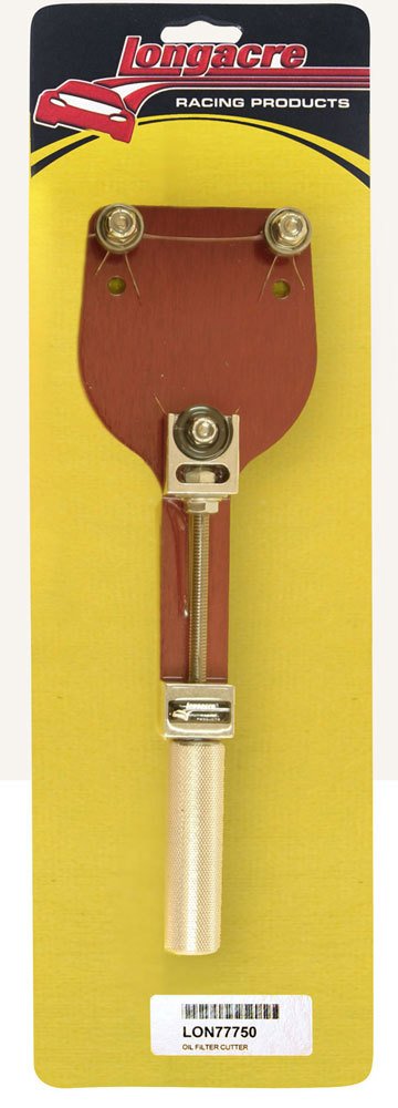 Oil Filter Cutter - 2.375 to 4.75 in Filters - 1-Piece Design - Aluminum - Red Anodized - Each
