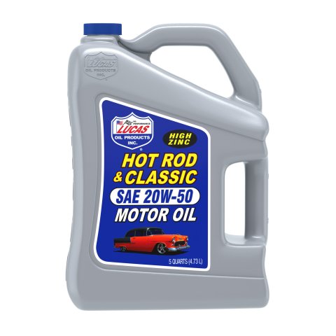 Motor Oil - Hot Rod and Classic Car - High Zinc - 20W50 - Conventional - 5 qt Jug - Each