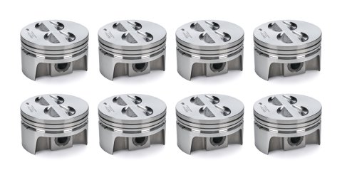 Piston - PowerPak - Flat Top - Forged - 4.011 in Bore - 2.0 x 1.5 x 4.0 mm Ring Grooves - Minus 4.90 cc - Small Block Chevy - Set of 8