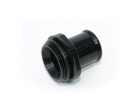 Water Neck Adapter - WN Style - Straight - 20 AN Male O-Ring to 1-1/4 in Hose Barb - Aluminum - Black Anodized - Meziere Components - Each