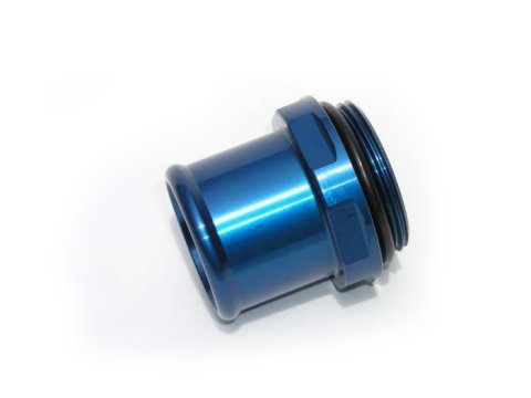 Water Neck Adapter - WN Style - Straight - 20 AN Male O-Ring to 1-1/2 in Hose Barb - Aluminum - Blue Anodized - Meziere Components - Each