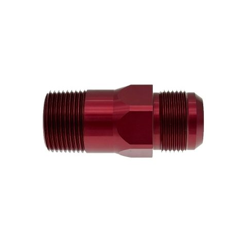 Fitting - Water Pump - Straight - 1 in NPT Male to 16 AN Male - Aluminum - Red Anodized - Meziere 100 Series Water Pumps - Each