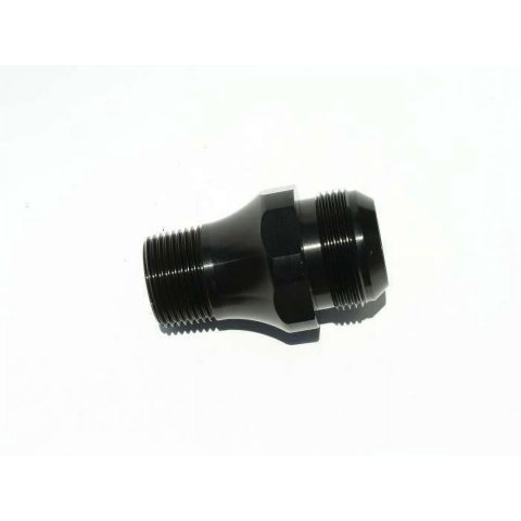 Fitting - Water Pump - Straight - 1 in NPT Male to 20 AN Male - Aluminum - Black Anodized - Meziere 100 Series Water Pumps - Each