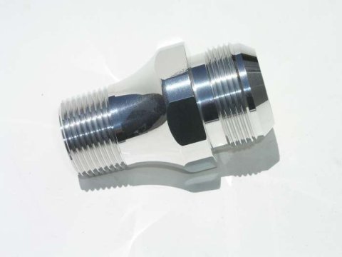 Fitting - Water Pump - Straight - 1 in NPT Male to 20 AN Male - Aluminum - Polished - Meziere 100 Series Water Pumps - Each