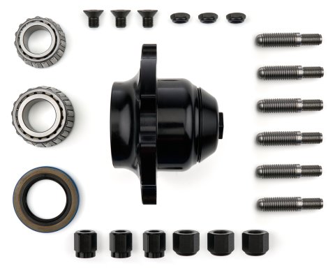 Wheel Hub - Sprint - Front - Hub / Bearings / Hardware / Seal / Studs Included - Aluminum - Black Anodized - Kit