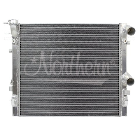 Radiator - 25.25 in W x 21.125 in H x 2 in D - Passenger Side Inlet - Passenger Side Outlet - Aluminum - Jeep Wrangler w/Hemi 2007-18 - Each