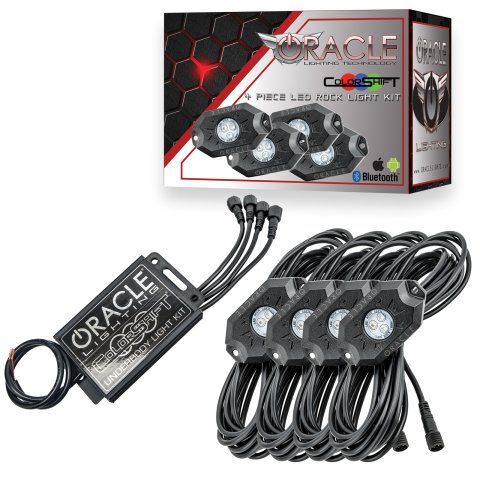 LED Light Assembly - SMD ColorShift - Rock Lights - Bluetooth - 4 Piece - Universal - Kit