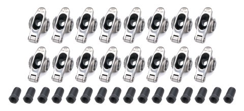 Rocker Arm - Platinum Pro Series - 7/16 in Stud Mount - 1.65 Ratio - Full Roller - Stainless - Natural - Pontiac V8 - Set of 16