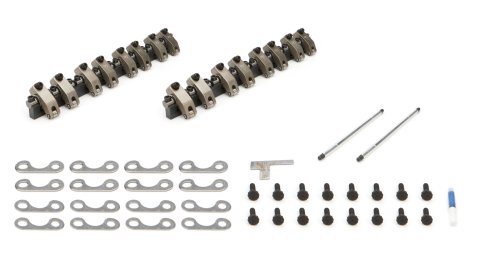 Rocker Arm - Platinum Pro Series - Shaft Mount - 1.70 Ratio - Full Roller - Aluminum - Clear Anodized - GM LS-Series - Kit