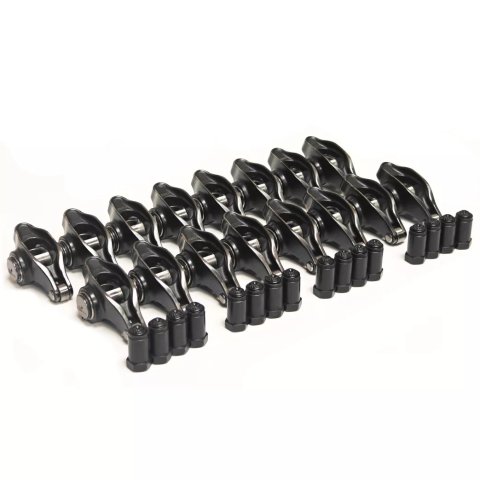Rocker Arm - Elite Series - 3/8 in Stud Mount - 1.50 Ratio - Full Roller - Stainless - Small Block Chevy - Set of 16