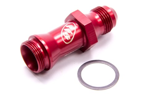 Carburetor Inlet Fitting - 700 Series - Straight - 8 AN Male to 7/8-20 Male - Filtered - Aluminum - Red Anodized - Holley Carburetors - Each