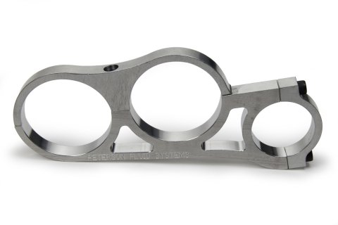 Fuel Filter Bracket - Clamp-On - Aluminum - Natural - Peterson 2.5 in OD Filters - 1.75 in OD Tube - Each