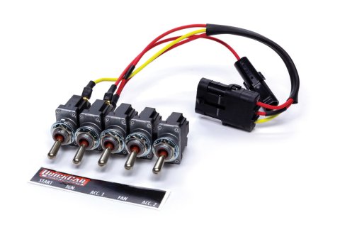 Switch Panel - 3.75 x 1.25 in - 4 Toggles / 1 Momentary Toggle - Kit