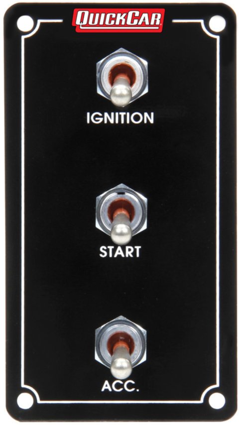 Switch Panel - Extreme - Dash Mount - 2.5 x 4.625 in - 2 Toggles / 1 Momentary Toggle - Black - Each
