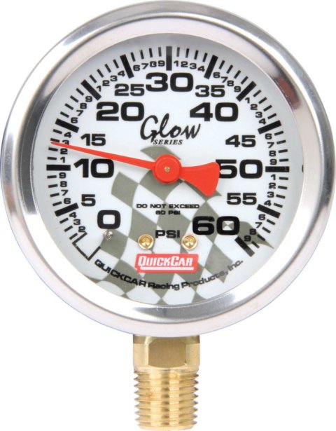 Tire Pressure Gauge Head - 0-60 psi - Glo - Quickcar Tire Pressure Gauges - Each