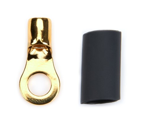 Ring Terminal - 12 Gauge Wire - Number 10 Hole - Heat Shrink Included - Copper - Pair