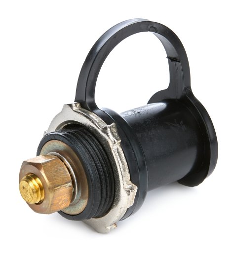 Remote Battery Terminal - 1.25 in Diameter Hole - 12V to 16V - Rubber Cap - Black - Each