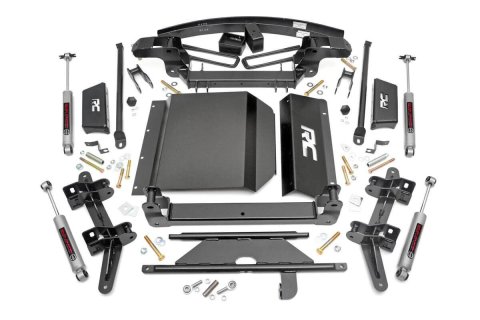 Suspension Lift Kit - 6 in Lift - Brackets / Bushings / Crossmembers / Hardware / Shocks / Spacers - GM Fullsize SUV / Truck 1988-99 - Kit