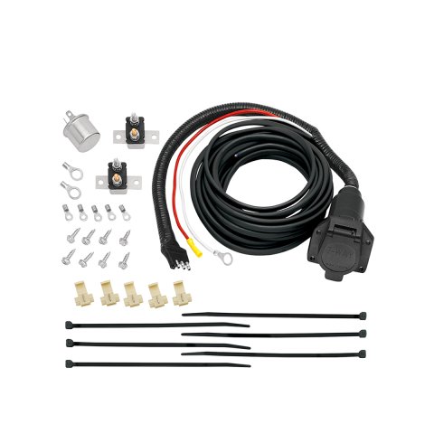 Trailer Brake Controller Install Kit - 7-Way Round Plug - 4-Way Flat Plug - Hardware Included - Universal - Kit