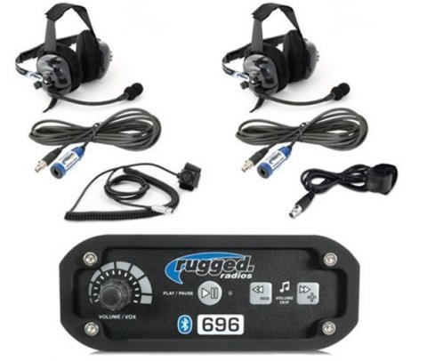 Intercom System - 2 Person - Bluetooth - Behind the Head Headphones - Push to Talk Controls Included - Kit