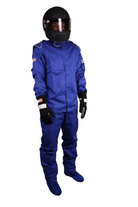 Driving Pants - Elite Series - SFI 3.2A/5 - Double Layer - Fire Retardant Cotton - Blue - Large - Each