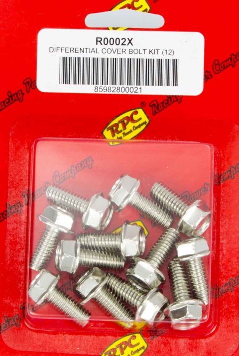 Differential Cover Bolt Kit - 5/16-18 in Thread - 0.750 in Long - Hex Head - Steel - Zinc Oxide - Set of 12