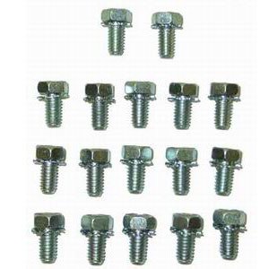 Transmission Pan Bolt Kit - 5/16-18 in Thread - 0.750 in Long - Hex Head - Steel - Zinc Oxide - Various Applications - Set of 17