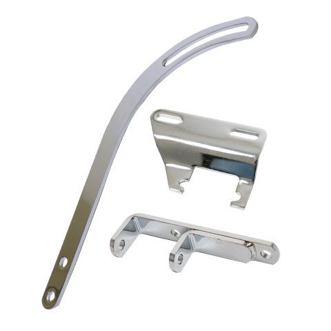 Alternator Bracket - Driver Side - Header Mount - Steel - Chrome - Short Water Pump - Small Block Chevy - Kit