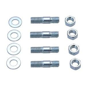 Carburetor Stud - 5/16-18 and 5/16-24 in Thread - 1.375 in Long - Hex Nuts - Steel - Zinc Oxide - Set of 4