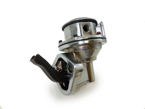 Fuel Pump - Mechanical - 80 gph - 8 psi - 1/4 in NPT Female Inlet / Outlet - Aluminum - Chrome - Gas - Big Block Chevy - Each