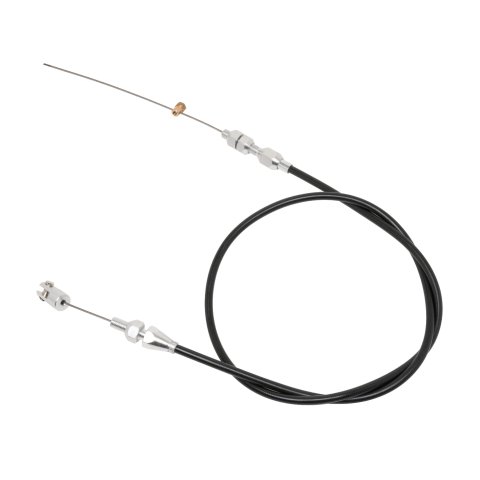 Throttle Cable - 4 ft Long - Hardware Included - Black Rubber Housing - Natural - Universal - Each