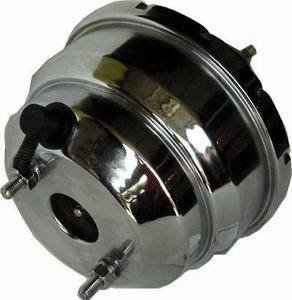 Power Brake Booster - 8 in OD - Dual Diaphragm - Steel - Chrome - GM A-Body / F-Body 1968-72 - Each