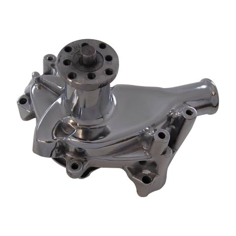 Water Pump - Mechanical - Long Design - Aluminum - Chrome - Small Block Chevy - Each