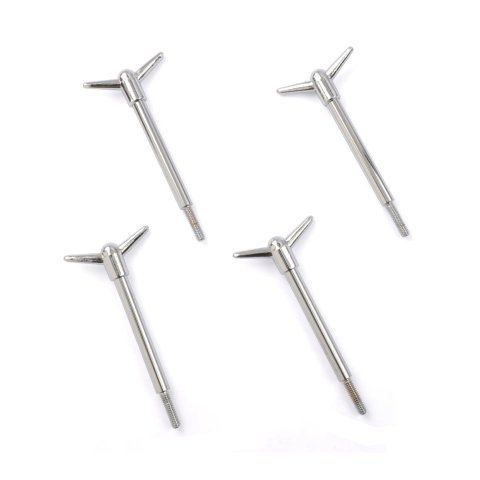 Valve Cover Fastener - Wing Nut - 1/4-20 in Thread - 3.500 in Long - Steel - Chrome - Set of 4