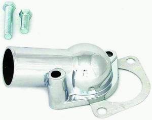 Water Neck - 75 Degree - 1-1/2 in ID Hose - Gasket / Hardware Included - Steel - Chrome - Chevy V8 - Each